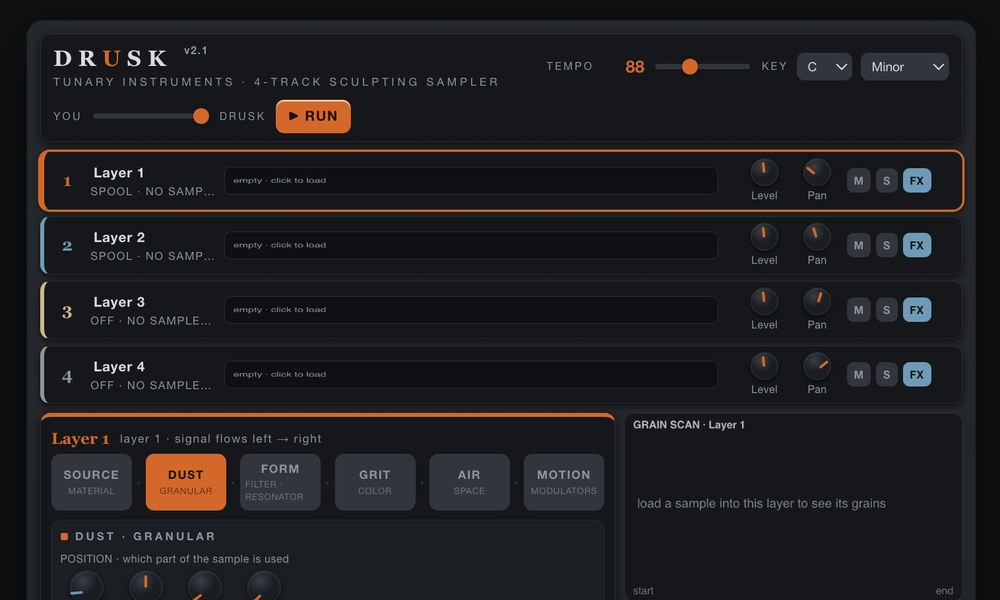 DRUSK instrument interface